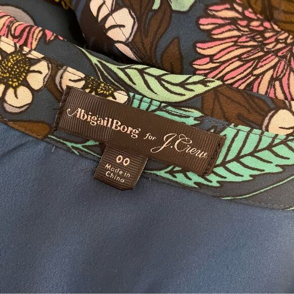 J. Crew X Abigail Borg Prairie Short Sleeve Floral Button-Down Dress Size 00 - Picture 8 of 8